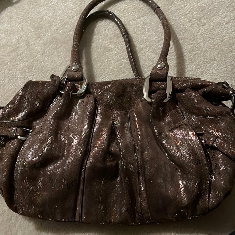 B makowsky suede handbag